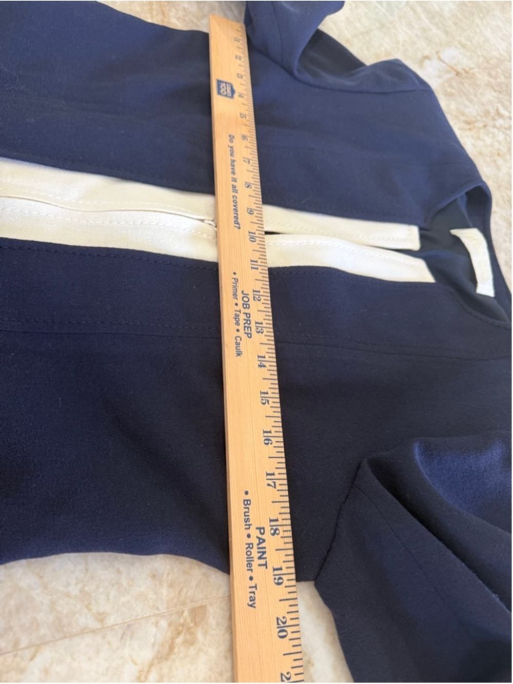 Valentino Navy & Beige Blazer Jacket Large, zipper closure, hand sewn couture - Picture 8 of 16